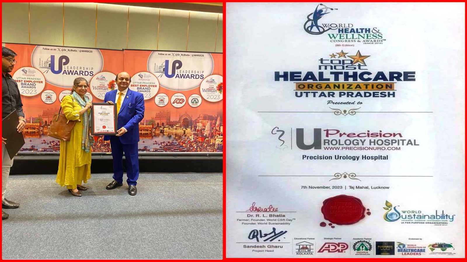 PUH awarded Topmost Healthcare Organization in Uttar Pradesh